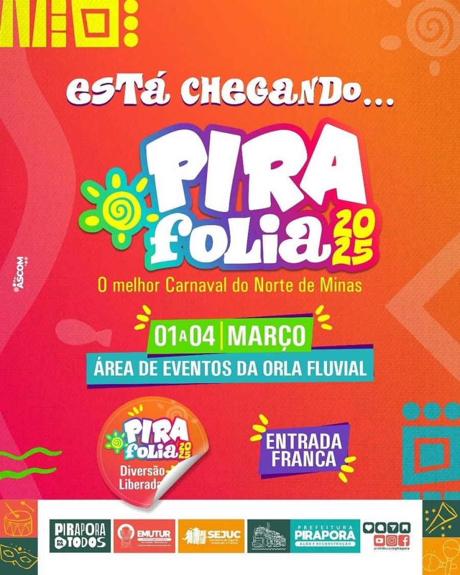 Começou a contagem regressiva para o Carnaval PiraFolia 2025