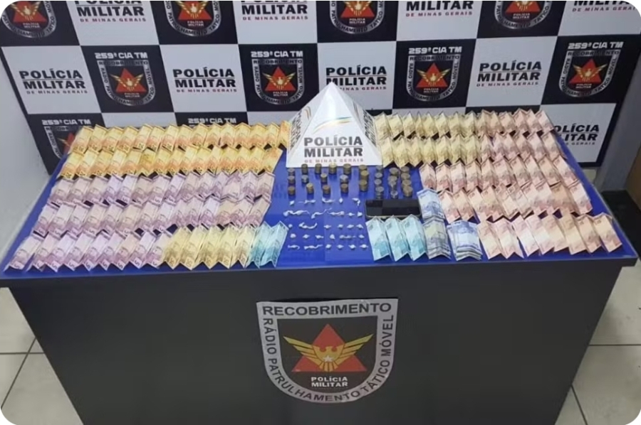 PM apreende pedras de crack e R$ 3 mil com homem que tentou fugir de abordagem em Pirapora